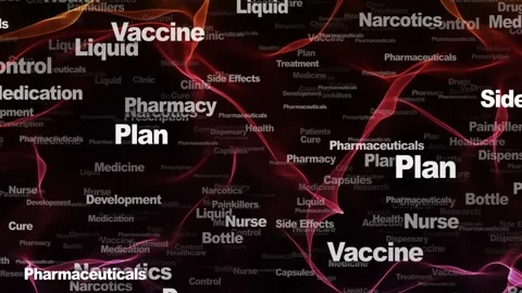 PHARMACEUTICALS Keywords Animation, Background, Loop 库存影片 299686859