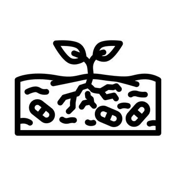 Pharmaceuticals leaking soil line icon vector illustration 库存插图