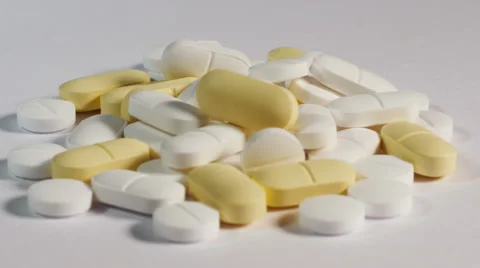 Pharmaceuticals rotating on white background Stock Footage 55457677