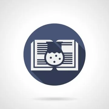 Pharmaceutics book blue round vector icon Stock Illustration