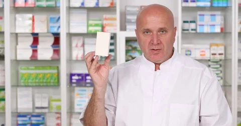 Pharmaceutist Interview Present Pills Commercial Druggist Talking About Pills Stock Footage 83673301