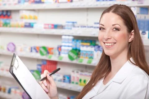 Pharmacist with clipboard Stock Photos