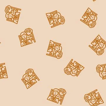 Pharmacist consultation line vector seamless pattern Stock Illustration