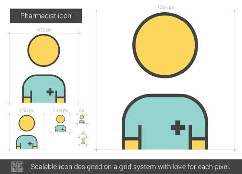 Pharmacist line icon Stock Illustration
