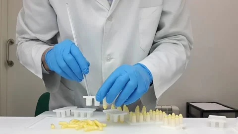 Pharmacist obtained suppositories from molds Stock Footage 144835834