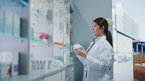 Pharmacist in Pharmacy Stock Footage 147221673