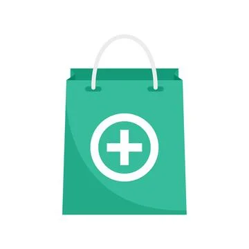 Pharmacist pill bag icon flat isolated Stock Illustration