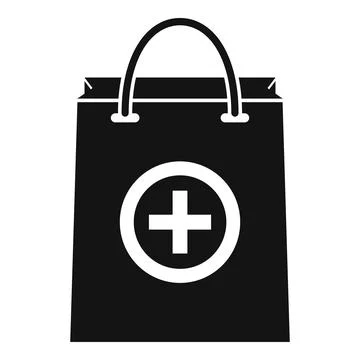 Pharmacist pill bag icon, simple style Stock Illustration