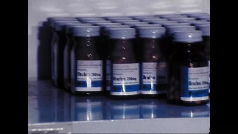 Pharmacist Prepares Tablets in Australian Chemist, 1977 Stock Footage 338384283
