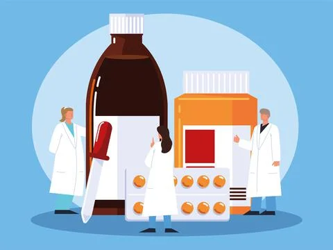 Pharmacist professional medicine Stock Illustration