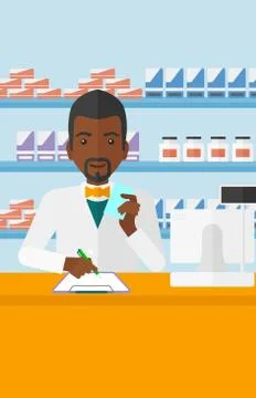 Pharmacist taking notes Illustrazione stock