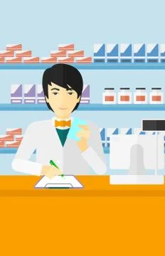 Pharmacist taking notes Illustrazione stock