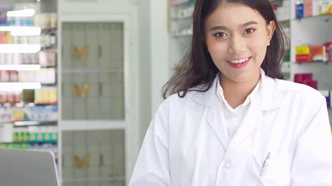 Pharmacist working in drugstore Stock Footage 108646567