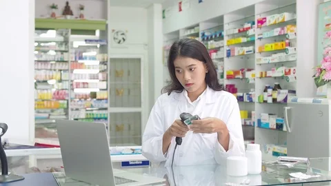 Pharmacist working in drugstore Stock Footage 108646626