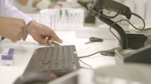 Pharmacist working in pharmacy Video stock 31957267