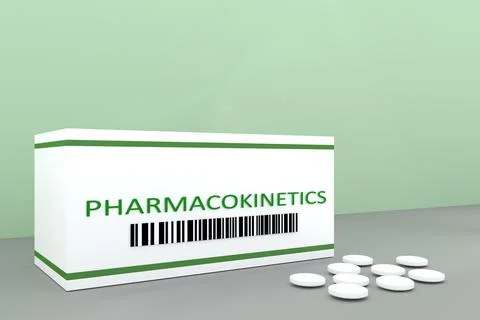 PHARMACOKINETICS - pharmaceutical concept Иллюстрация
