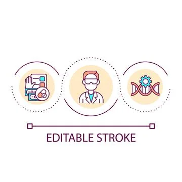 Pharmacological research loop concept icon Illustrazione stock