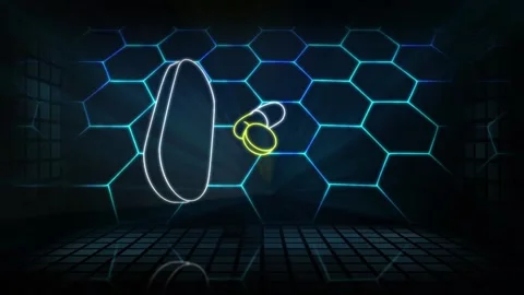 Pharmacology. Computer simulation of an animated laser show Video stock 132447608