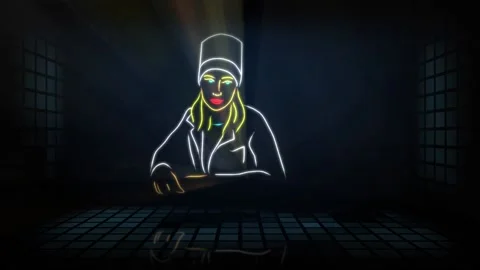 Pharmacology. Computer simulation of an animated laser show Video stock 132454623