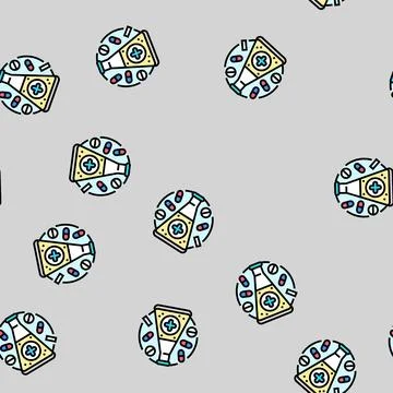 Pharmacology pharmacist vector seamless pattern Stock Illustration