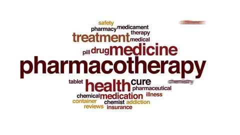 Pharmacotherapy animated word cloud, text design animation. Stock Footage 71942410