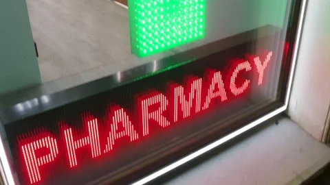 Pharmacy 24 hours in Chinese language coronavirus medication health care Stock Footage 140763053