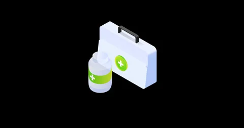 Pharmacy bag with  medicine bottle Stock Footage 277337973