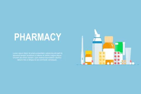 Pharmacy banner 4 Stock Illustration