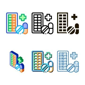 Pharmacy biohacking multistyle icon vector Stockillustratie