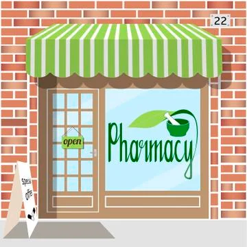 Pharmacy building Stock Illustration