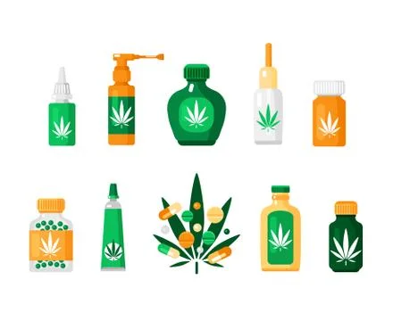 Pharmacy Cannabis Composition Illustrazione stock