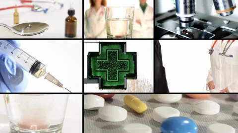 Pharmacy composition Video stock 32551517