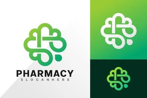 Pharmacy cross clover logo vector design. Abstract emblem, designs concept, l Иллюстрация