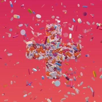 A pharmacy cross in liquid Stock Illustration