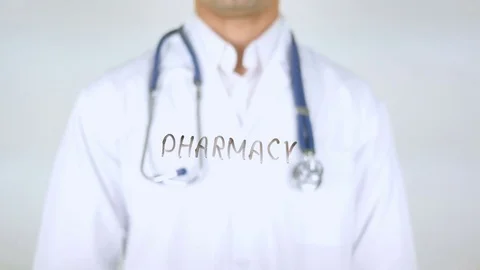 Pharmacy, Doctor Writing on Glass Stock Footage