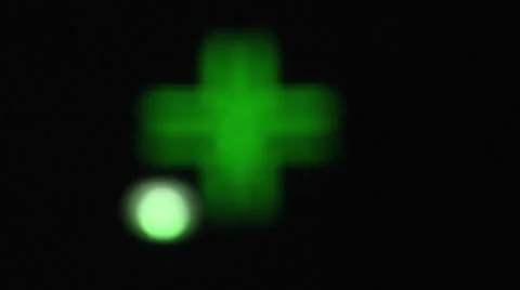 Pharmacy Green Flashing Cross Stock Footage