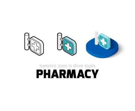 Pharmacy icon in different style Stock Illustration