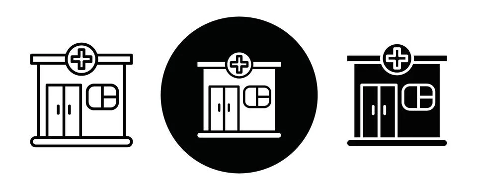Pharmacy icon line art vector Ilustración de archivo