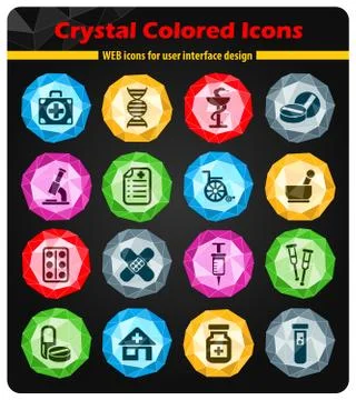 Pharmacy icon set Stock Illustration