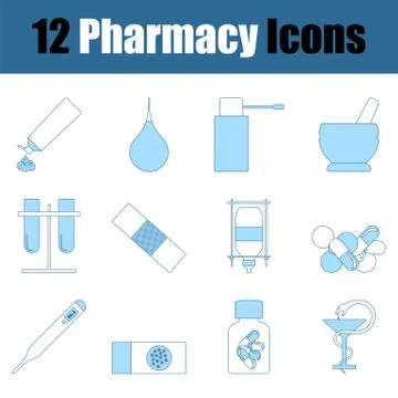 Pharmacy Icon Set Stock Illustration