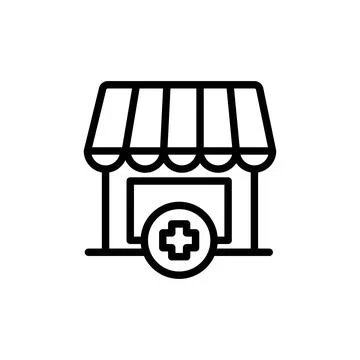 Pharmacy icon. vector.Editable stroke.linear style sign for use web design,logo Stock Illustration