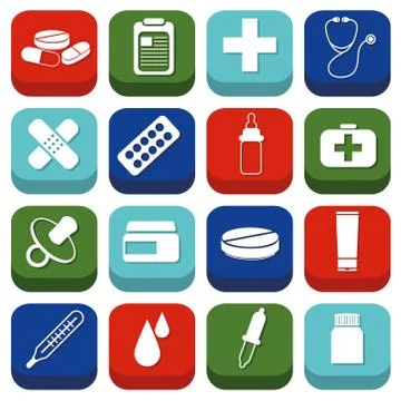 Pharmacy icons Stock Illustration
