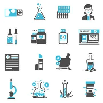 Pharmacy Icons Set Stock Illustration