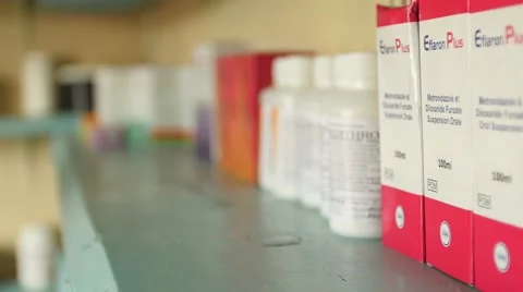 Pharmacy Kenya rack focus tight Vídeos de archivo 55090450