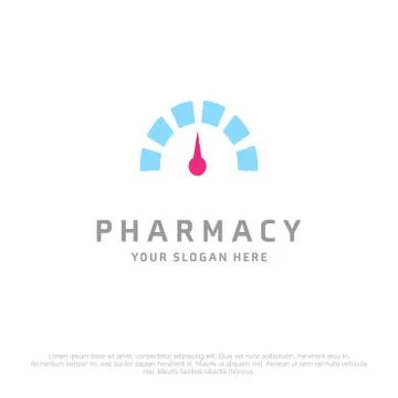 Pharmacy logo with creative design with white background and typography Stock Illustration