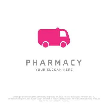 Pharmacy logo with creative design with white background and typography Stock Illustration