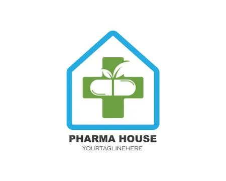 Pharmacy logo icon vector illustration design Illustrazione stock