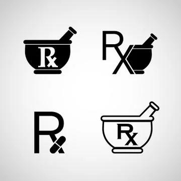 Pharmacy logo icon vector set Stock Illustration