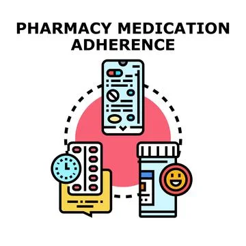 Pharmacy medication adherence concept vector illustration Stock Illustration