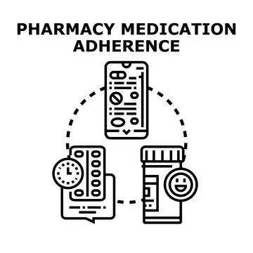Pharmacy medication adherence concept vector illustration Stock Illustration